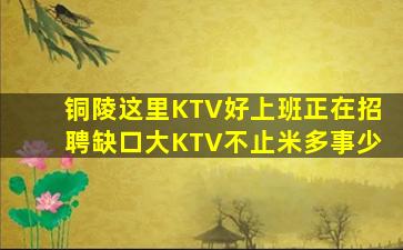 铜陵这里KTV好上班正在招聘缺口大KTV不止米多事少